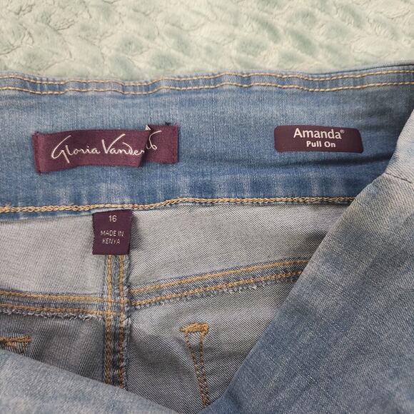 Gloria Vanderbilt Amanda Pull On Slim Leg Classic Rise 16 Average Jeans - Picture 7 of 10